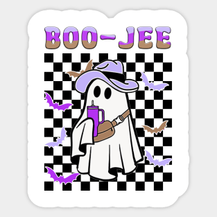 Spooky Season Cute Ghost Halloween Costume Boujee Boo-Jee Sticker